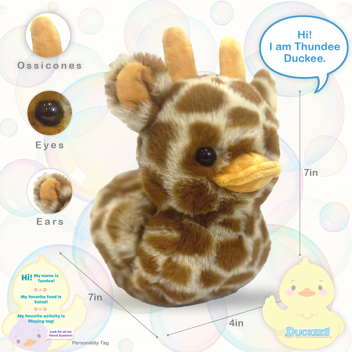 World's Softest Plush - 7" Tundee Plush Duckee Giraffe