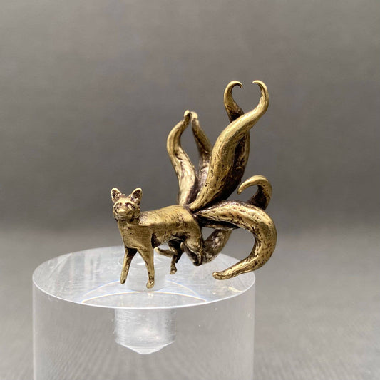 Brass Eight Tailed Fox Crafts Decoration Desktop Ornaments