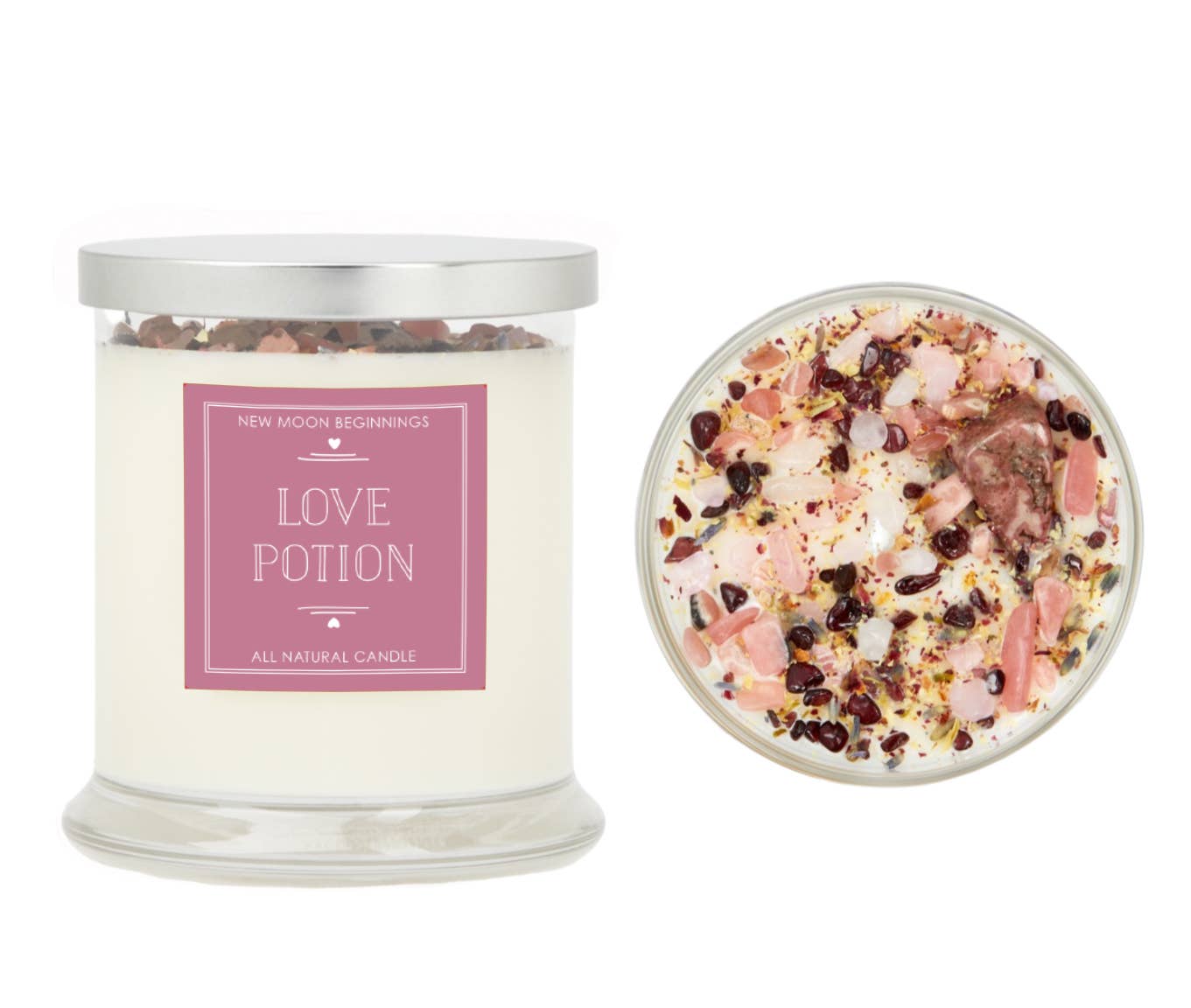 Love Potion Candle 12oz Valentine's Day Crystal Candles