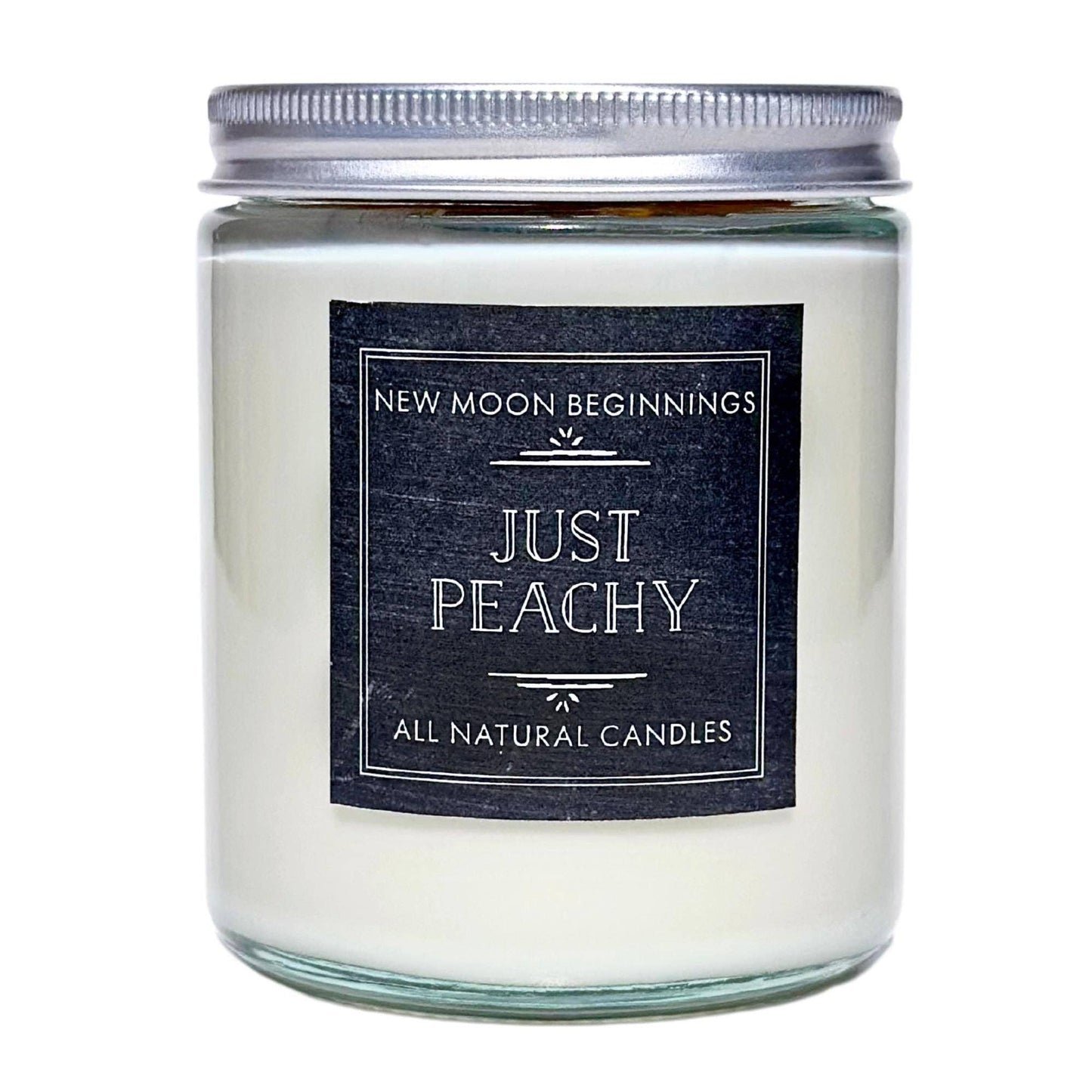Just Peachy Candle Handmade, Hand Poured Soy Wax Juicy Peach: 9oz Glass Jar