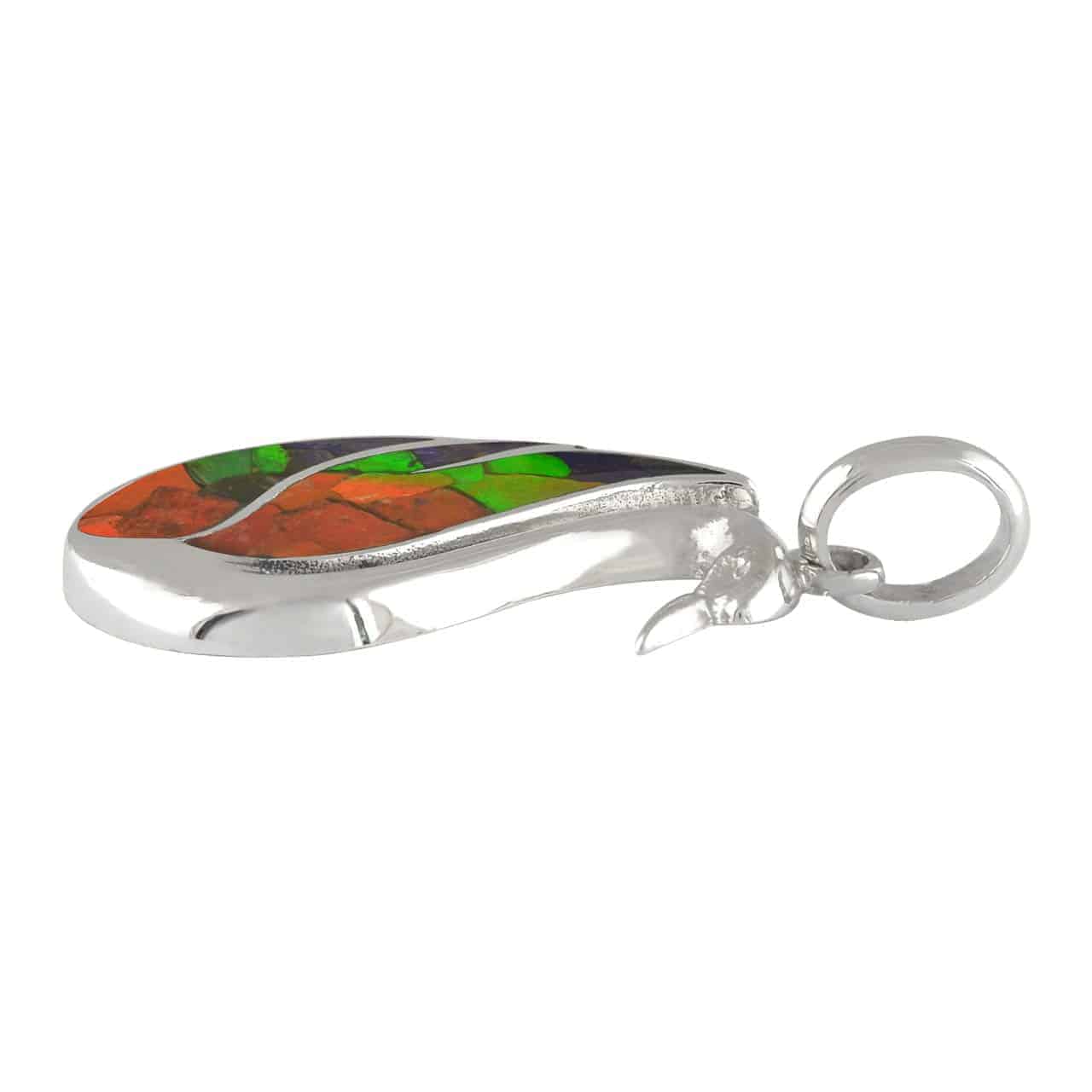 Starborn Ammolite Swan Pendant in Sterling Silver