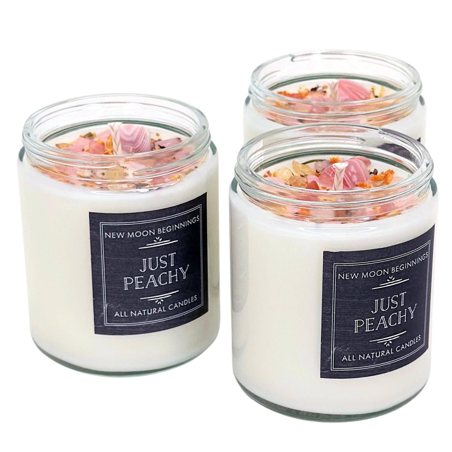 Just Peachy Candle Handmade, Hand Poured Soy Wax Juicy Peach: 9oz Glass Jar