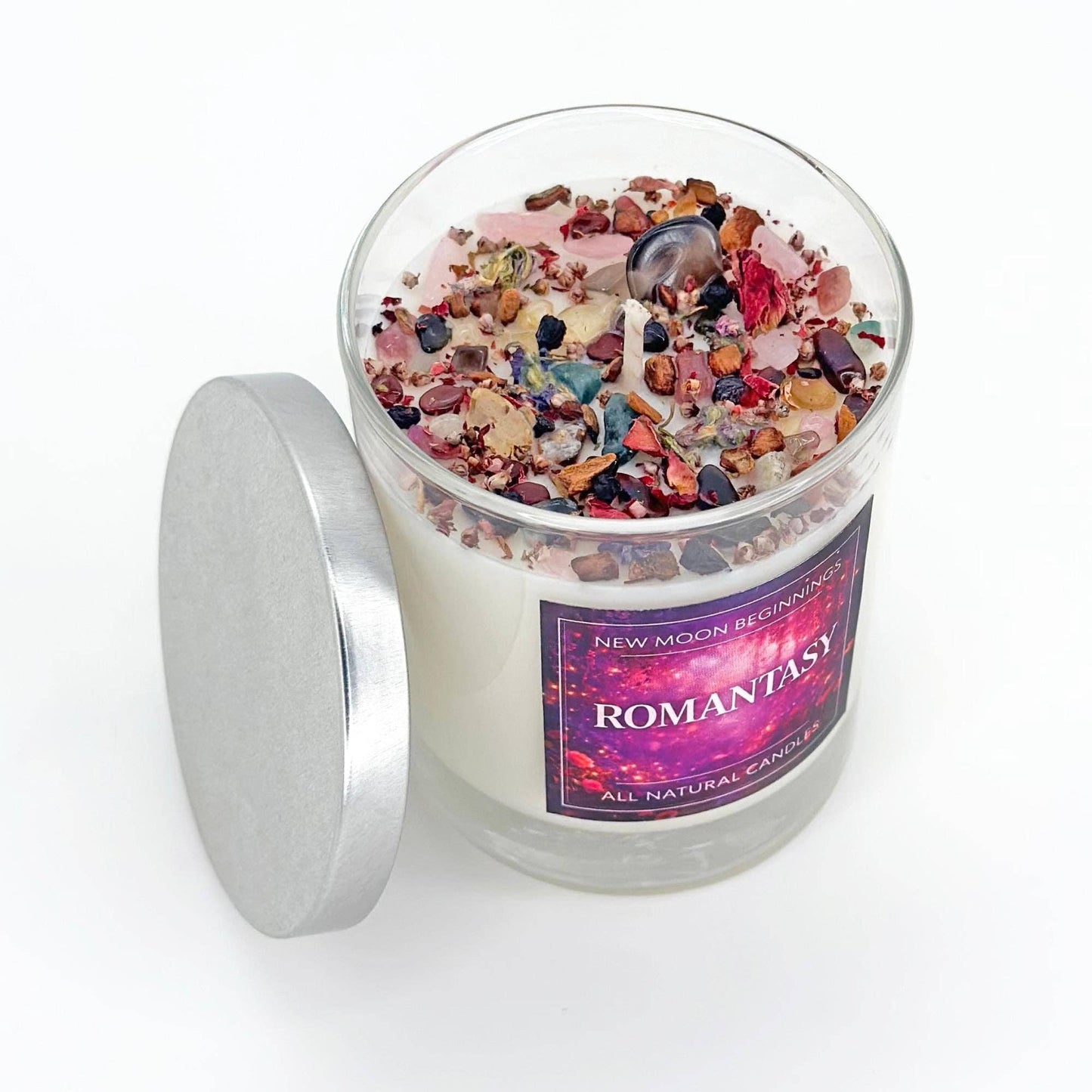 Romantasy Candle Soy Wax, Crystal Candle, Book Candle: 7.75 oz Glass Jar