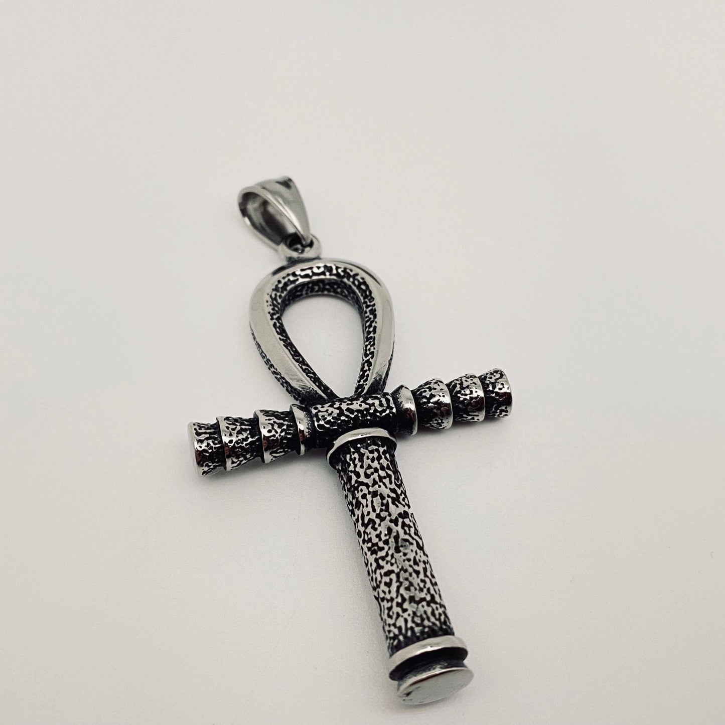 Stainless Steel The Ankh Scepter Charm Pendant - MJ/MNP: Single pendant