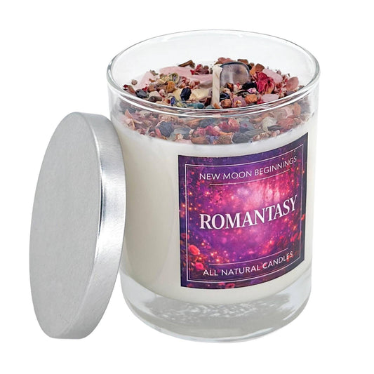 Romantasy Candle Soy Wax, Crystal Candle, Book Candle: 7.75 oz Glass Jar