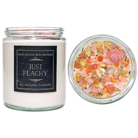 Just Peachy Candle Handmade, Hand Poured Soy Wax Juicy Peach: 9oz Glass Jar