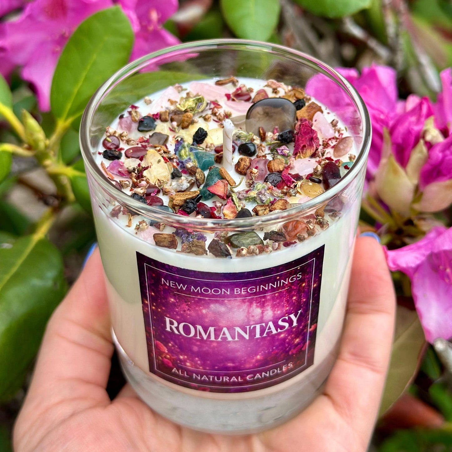 Romantasy Candle Soy Wax, Crystal Candle, Book Candle: 7.75 oz Glass Jar
