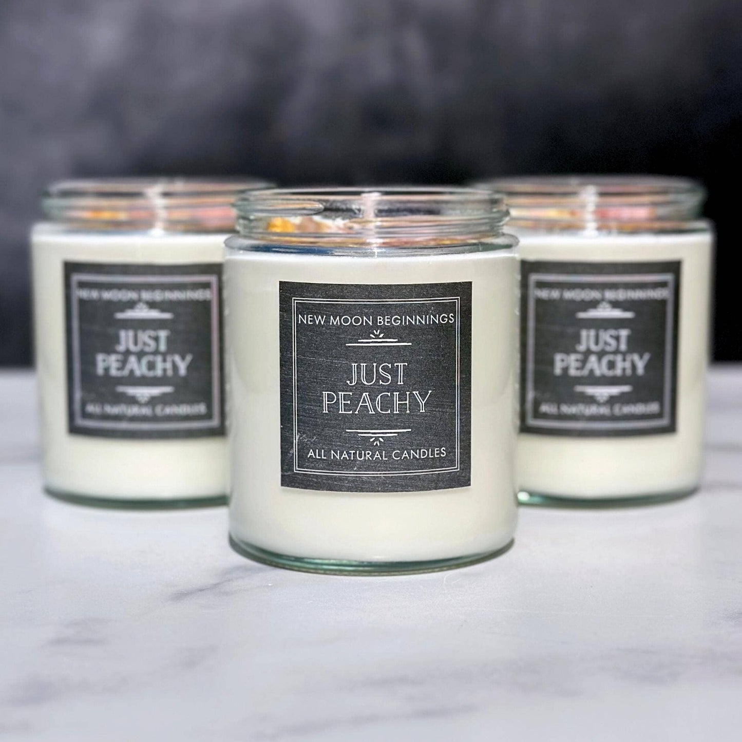 Just Peachy Candle Handmade, Hand Poured Soy Wax Juicy Peach: 9oz Glass Jar