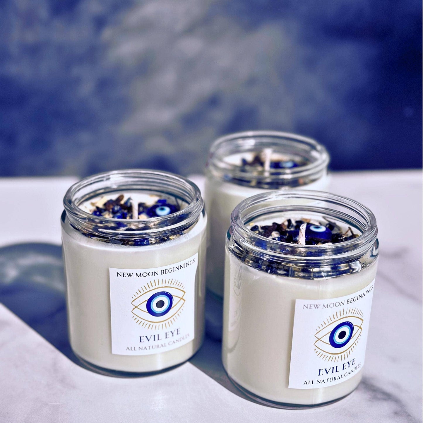 Evil Eye Protection Candle by New Moon Beginnings: 9oz Glass Jar