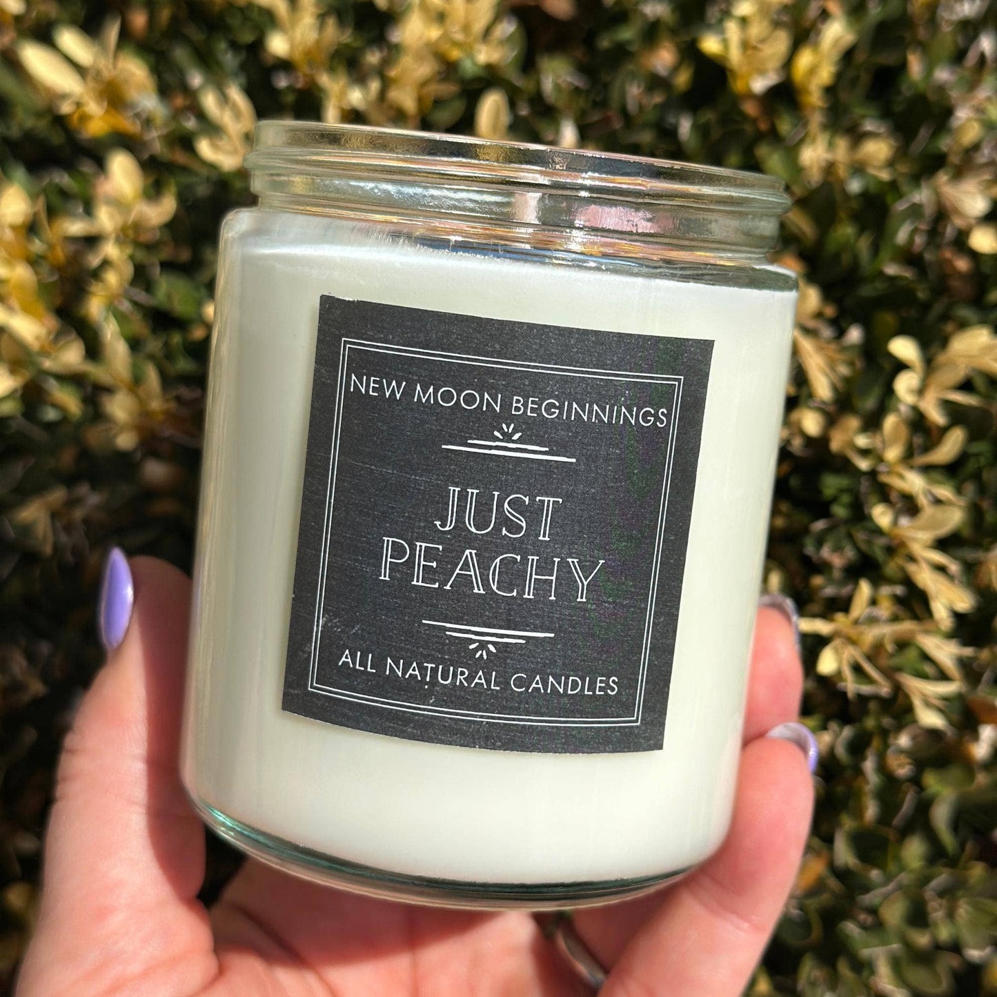 Just Peachy Candle Handmade, Hand Poured Soy Wax Juicy Peach: 9oz Glass Jar
