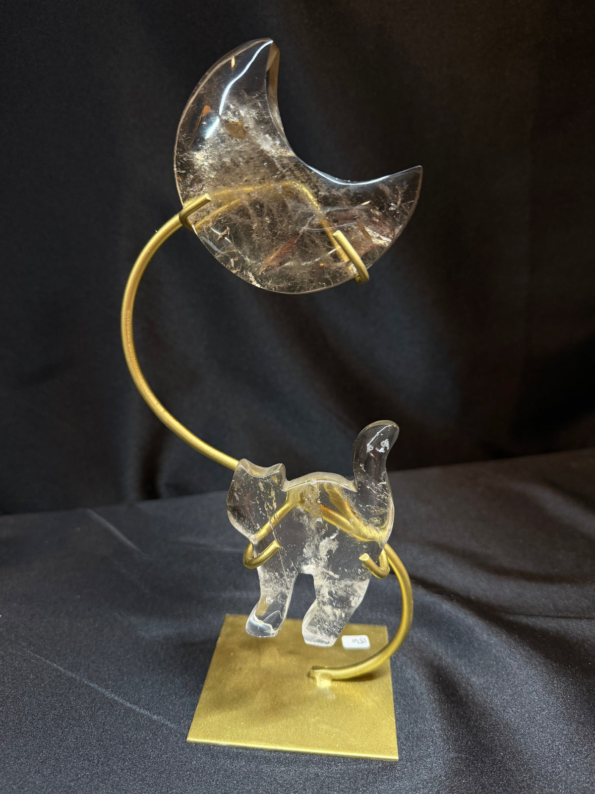 Light Smokey Quartz Moon & Bat