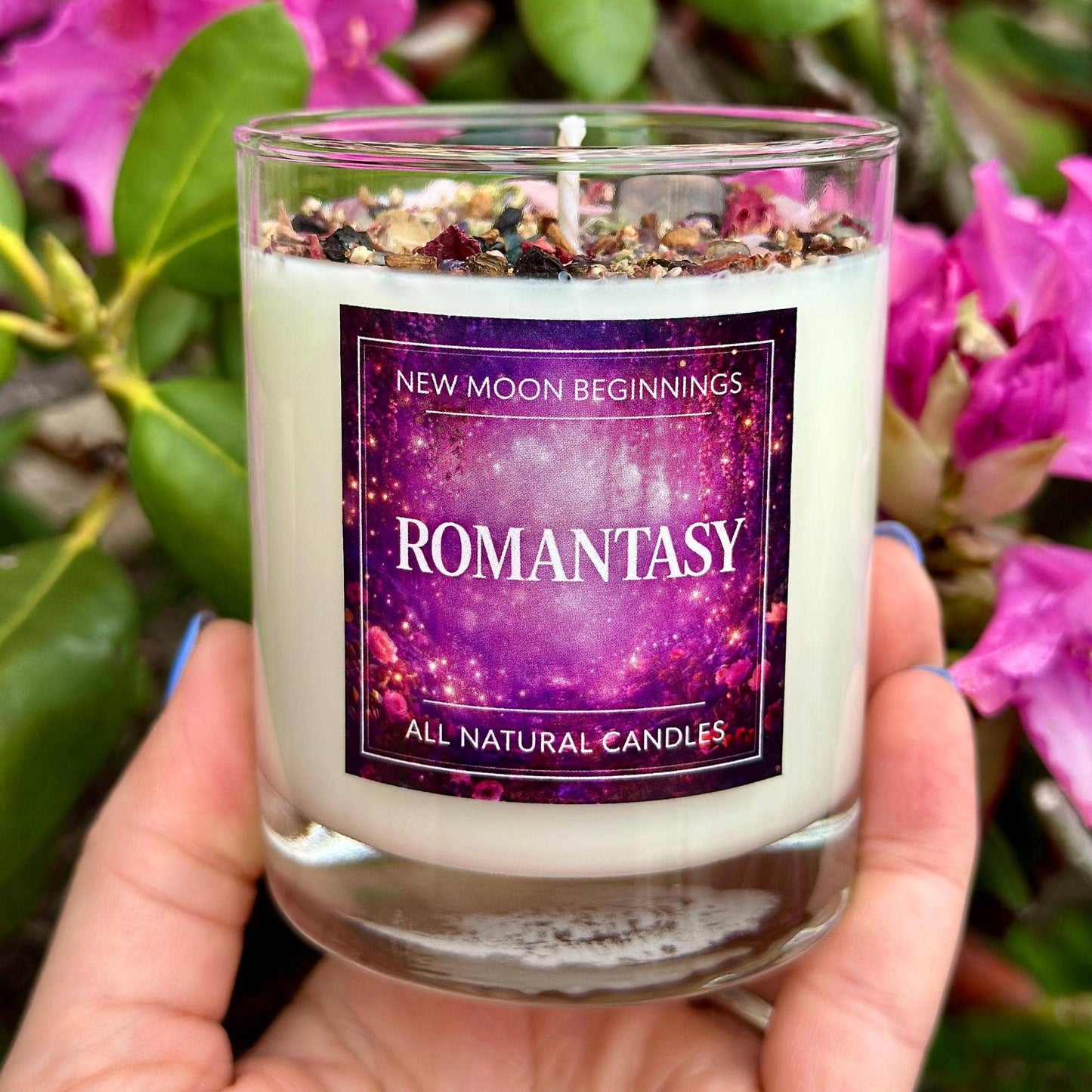 Romantasy Candle Soy Wax, Crystal Candle, Book Candle: 7.75 oz Glass Jar