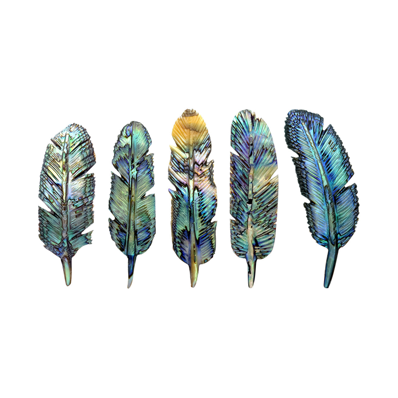 Starborn Hand Carved Abalone Shell Feathers 30-35 mm