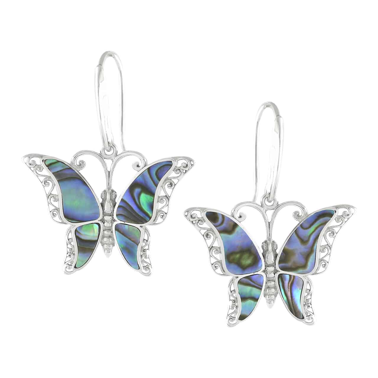 Starborn Abalone Shell Butterfly Earrings in Sterling Silver