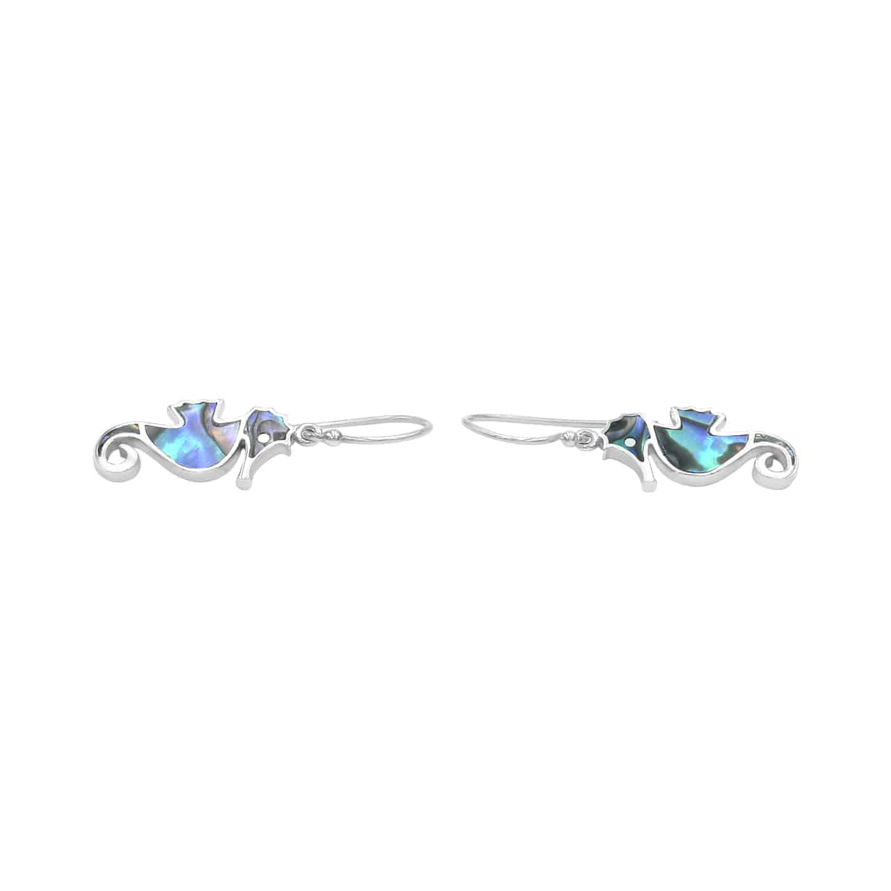 Starborn Abalone Shell Seahorse Earrings in Sterling Silver