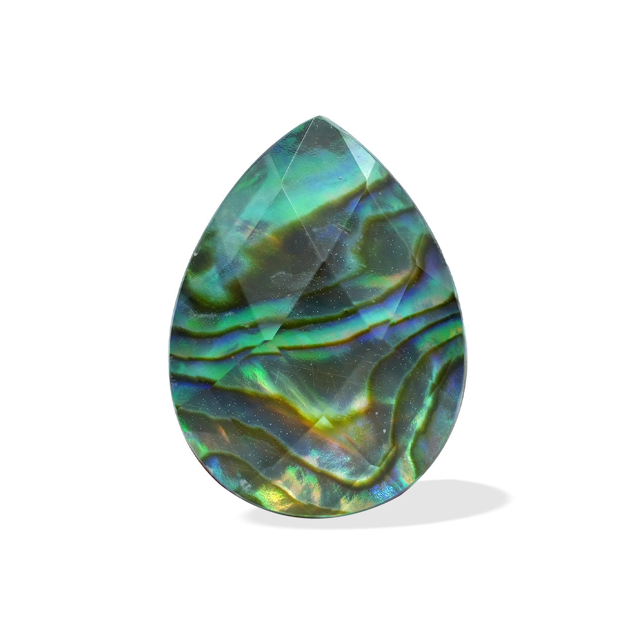 Starborn Faceted Abalone Shell Doublet Pear Cabochon - 1 Piece