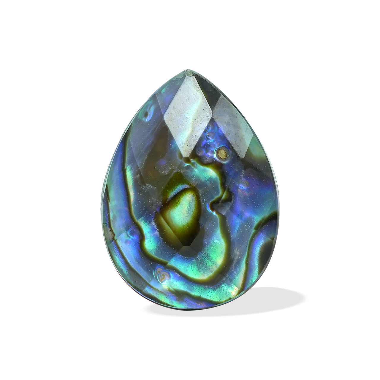 Starborn Faceted Abalone Shell Doublet Pear Cabochon - 1 Piece