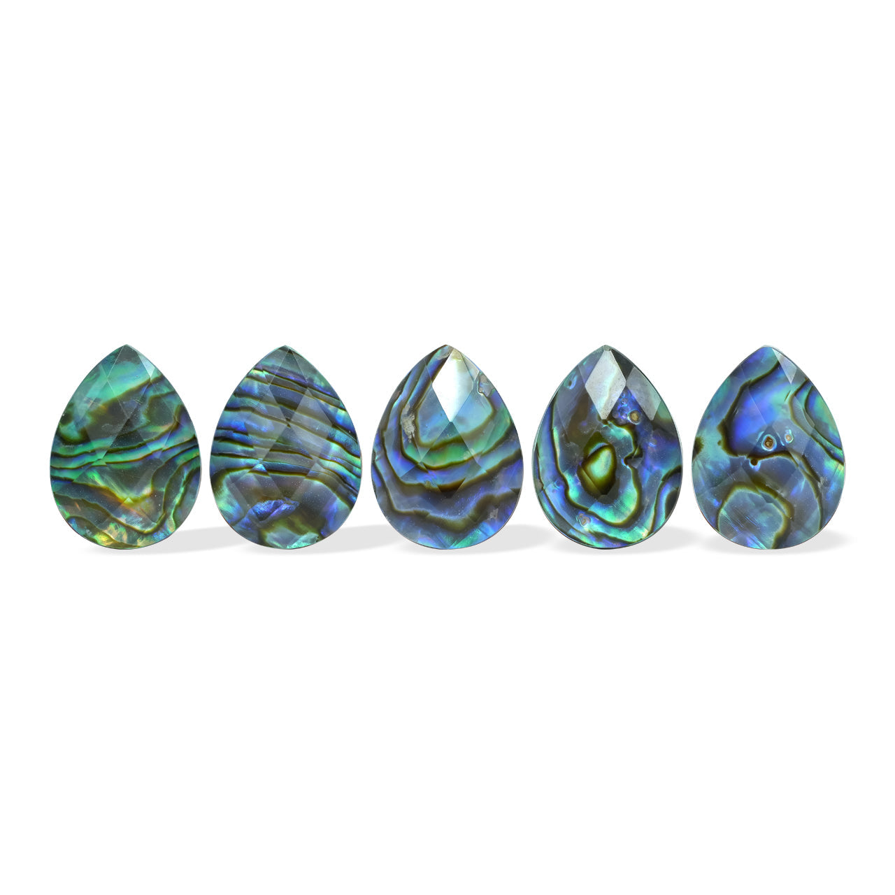 Starborn Faceted Abalone Shell Doublet Pear Cabochon - 1 Piece