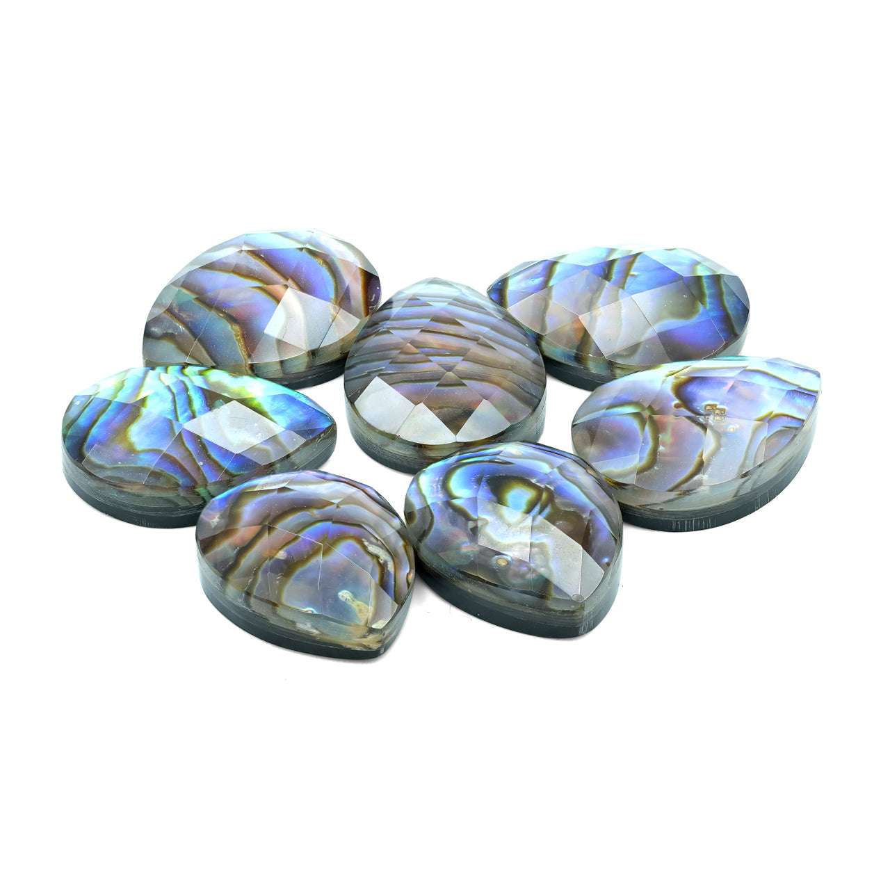 Starborn Faceted Abalone Shell Doublet Pear Cabochon - 1 Piece