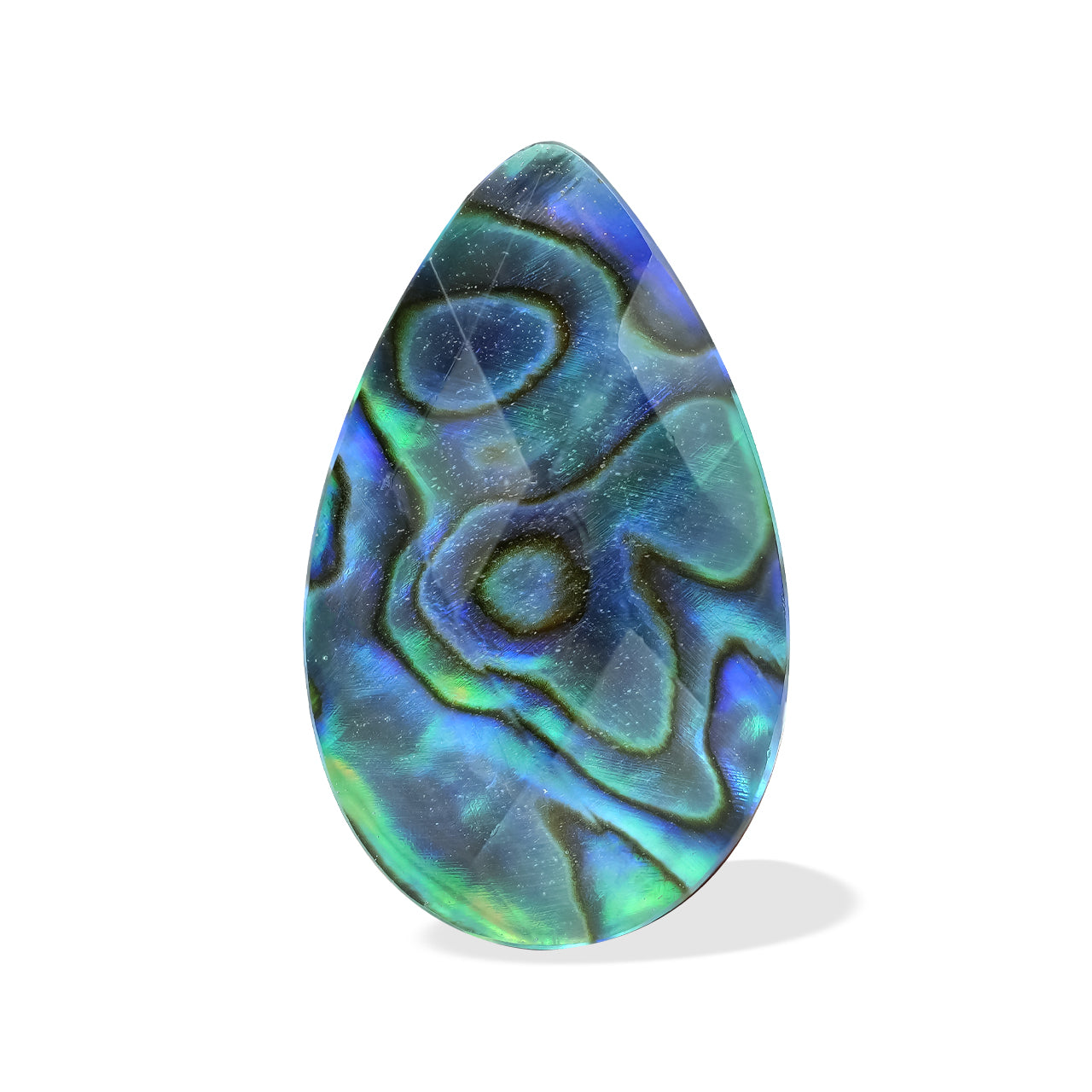 Starborn Faceted Abalone Shell Doublet Pear Cabochon - 1 Piece