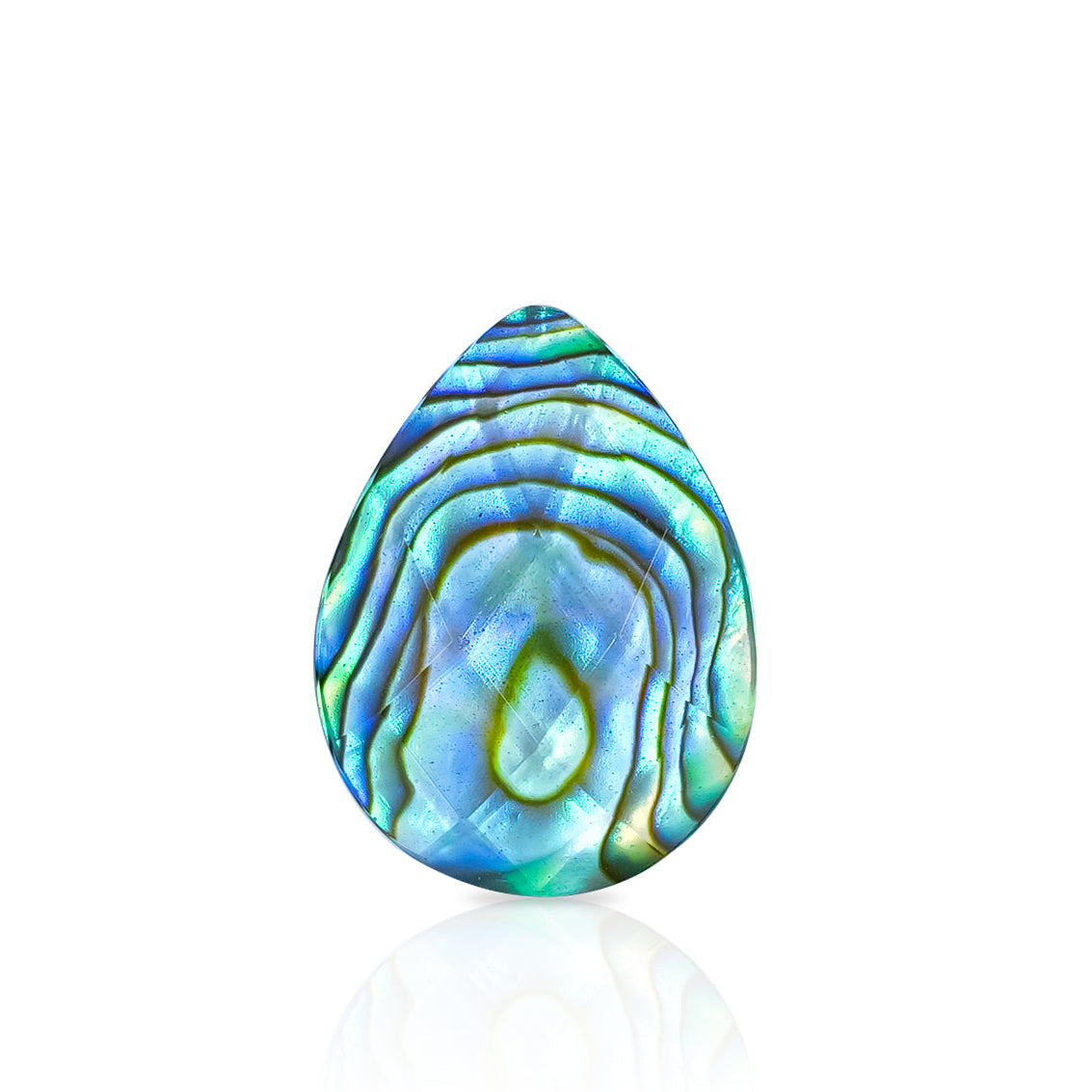 Starborn Faceted Abalone Shell Doublet Pear Cabochon - 1 Piece