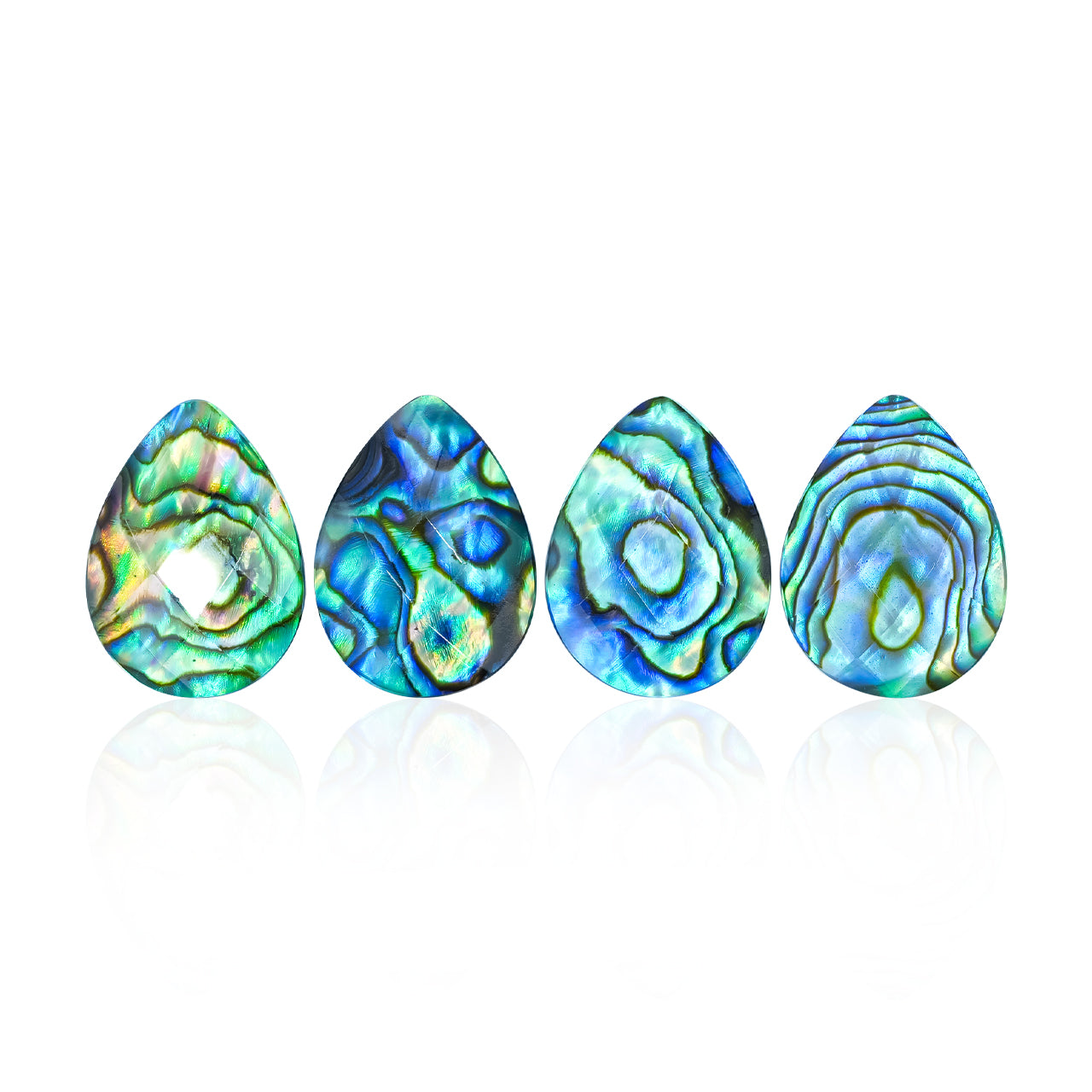 Starborn Faceted Abalone Shell Doublet Pear Cabochon - 1 Piece