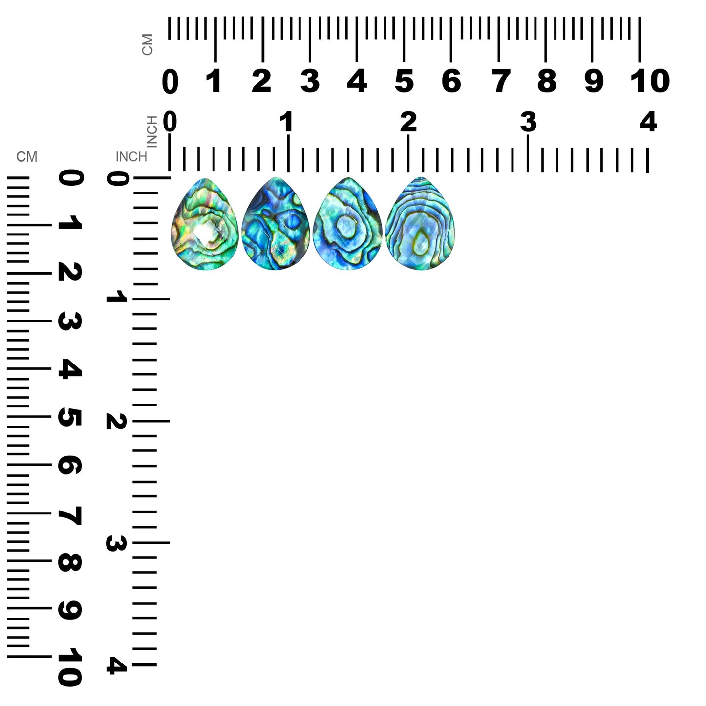 Starborn Faceted Abalone Shell Doublet Pear Cabochon - 1 Piece