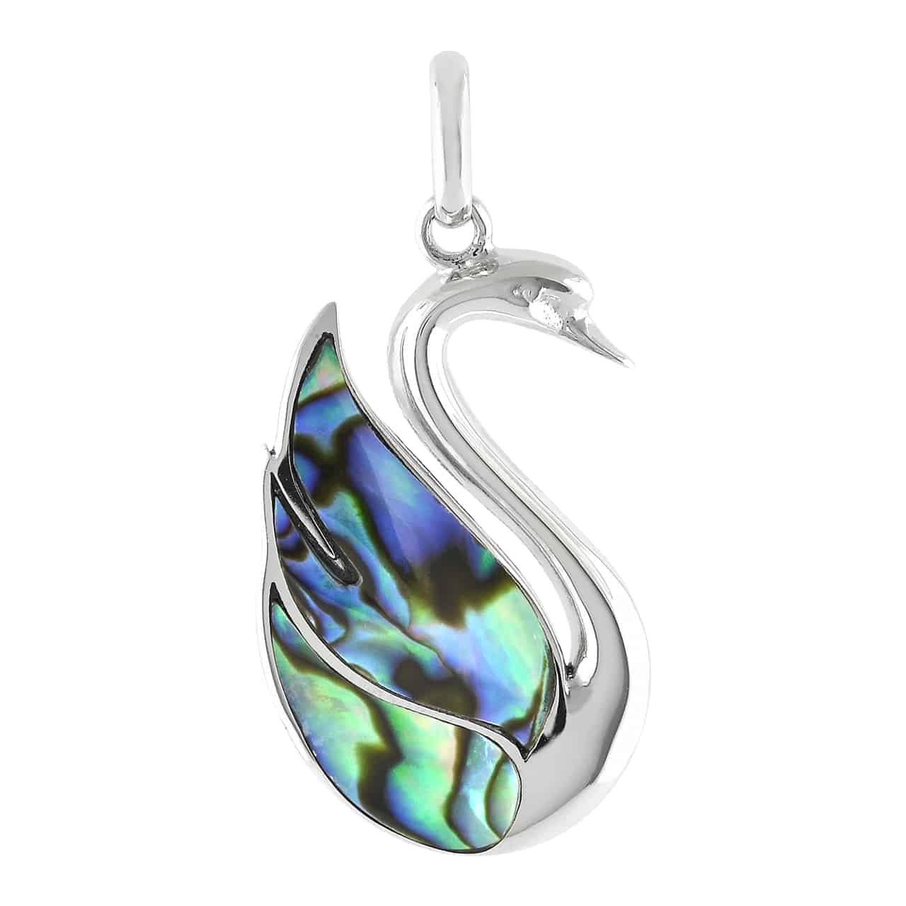 Starborn Abalone Shell Swan Pendant in Sterling Silver