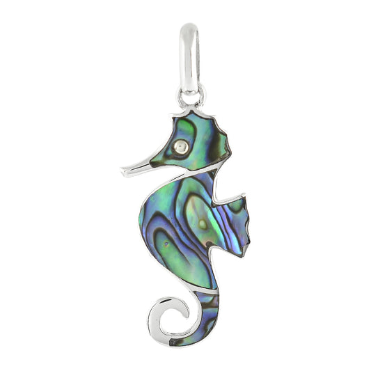 Starborn Abalone Shell Seahorse Pendant in Sterling Silver
