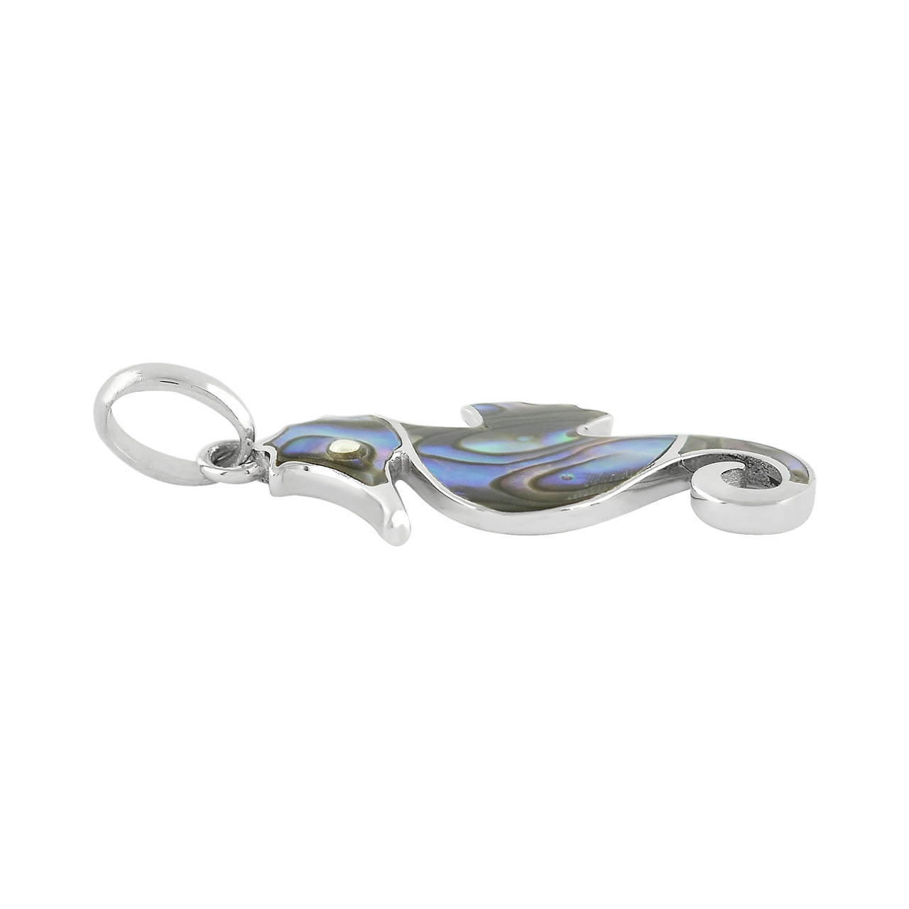 Starborn Abalone Shell Seahorse Pendant in Sterling Silver