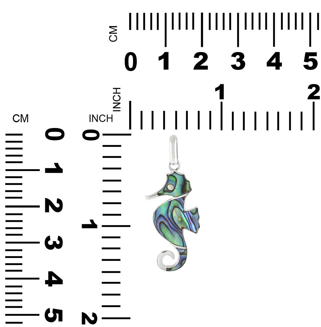 Starborn Abalone Shell Seahorse Pendant in Sterling Silver