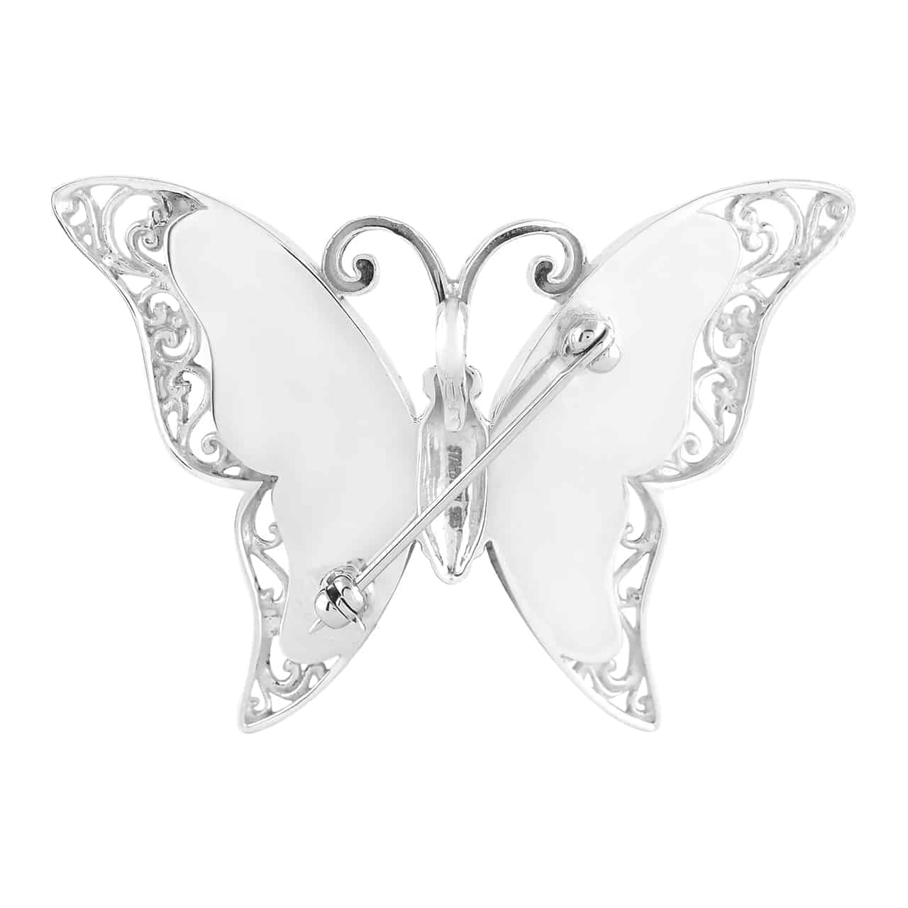 Starborn Abalone Shell Large Butterfly Pendant Pin in Sterling Silver