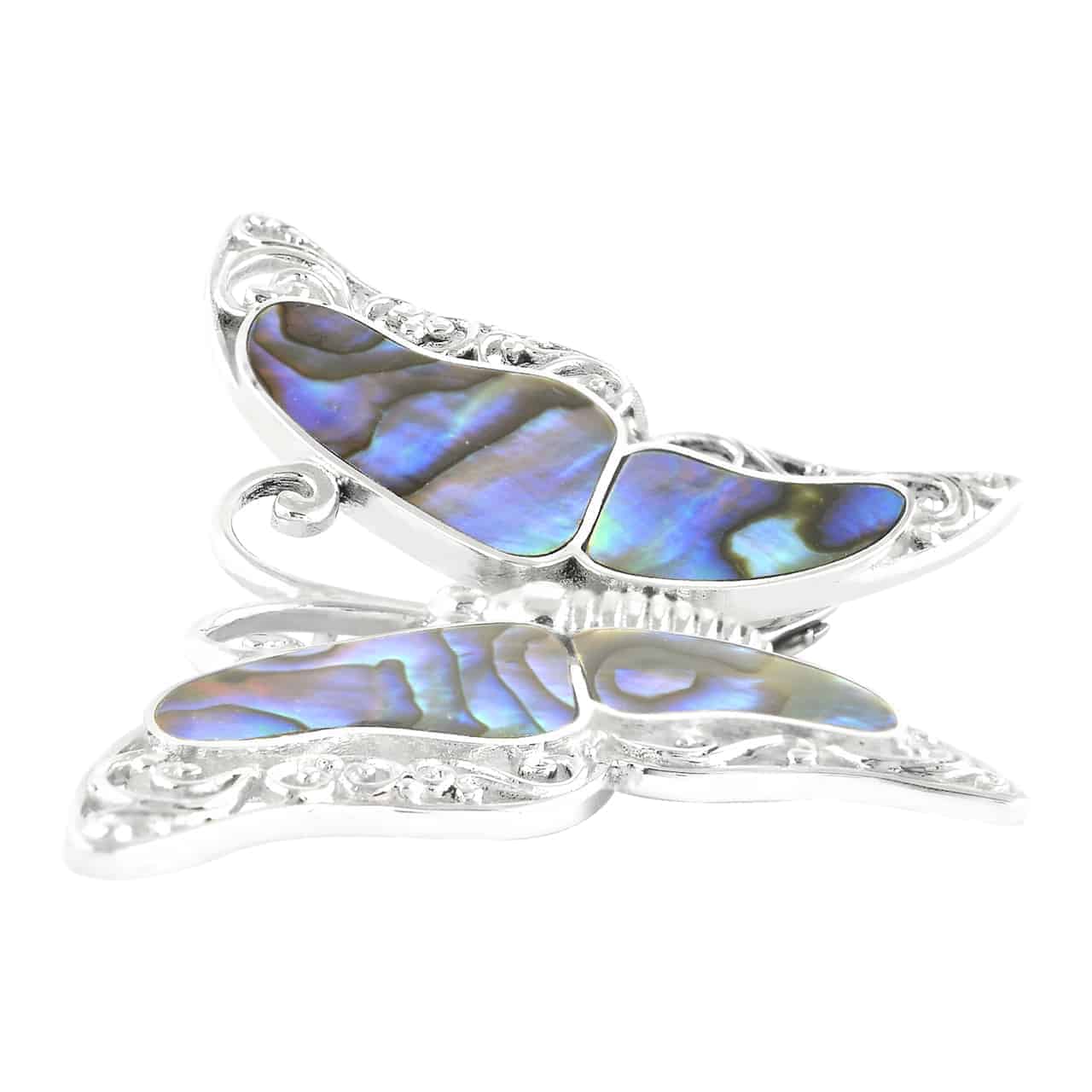 Starborn Abalone Shell Large Butterfly Pendant Pin in Sterling Silver