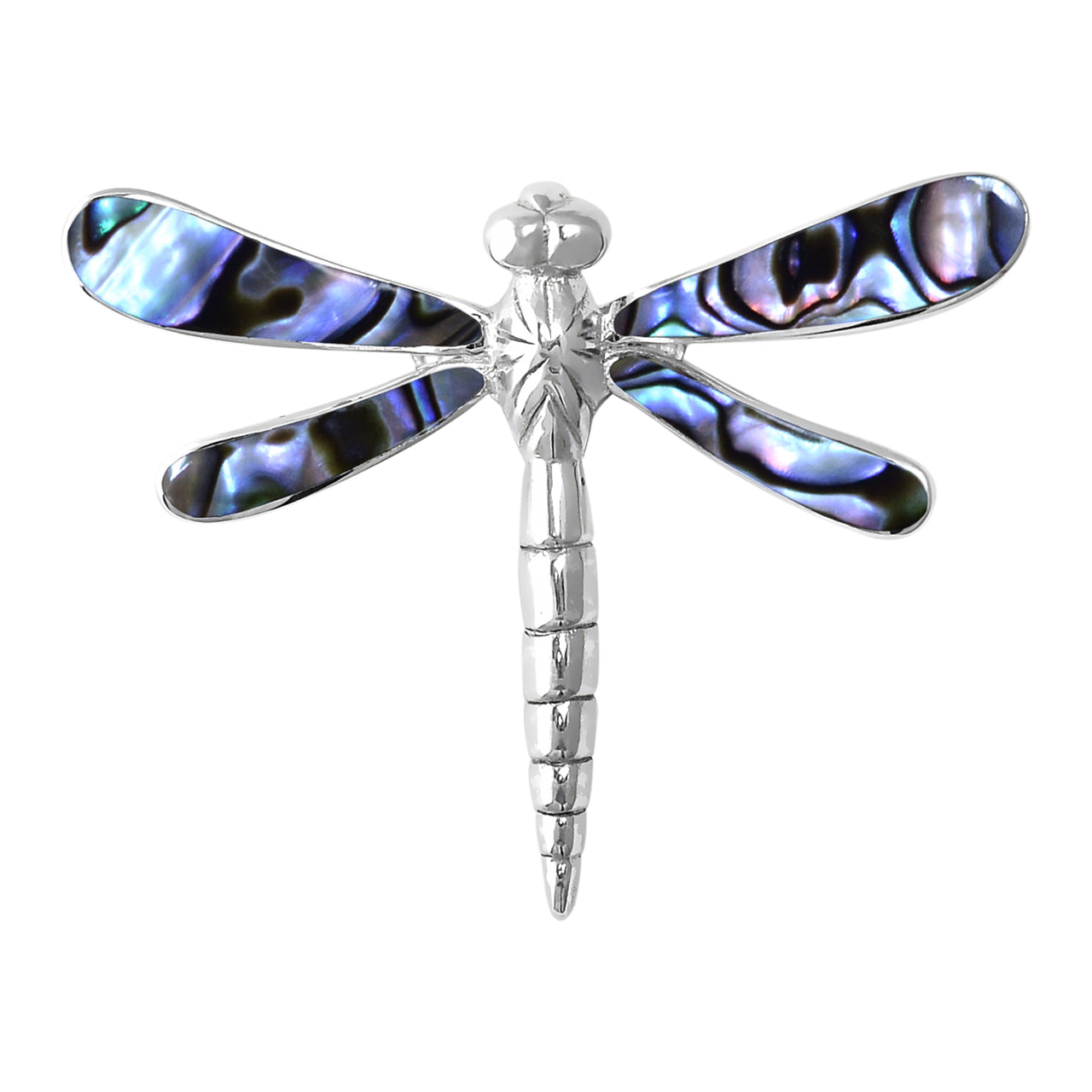 Starborn Abalone Shell Large Dragonfly Pendant in Sterling Silver