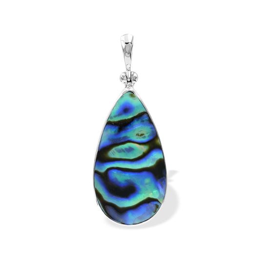 Starborn Abalone Shell Pear Pendant Bezel Set in Sterling Silver