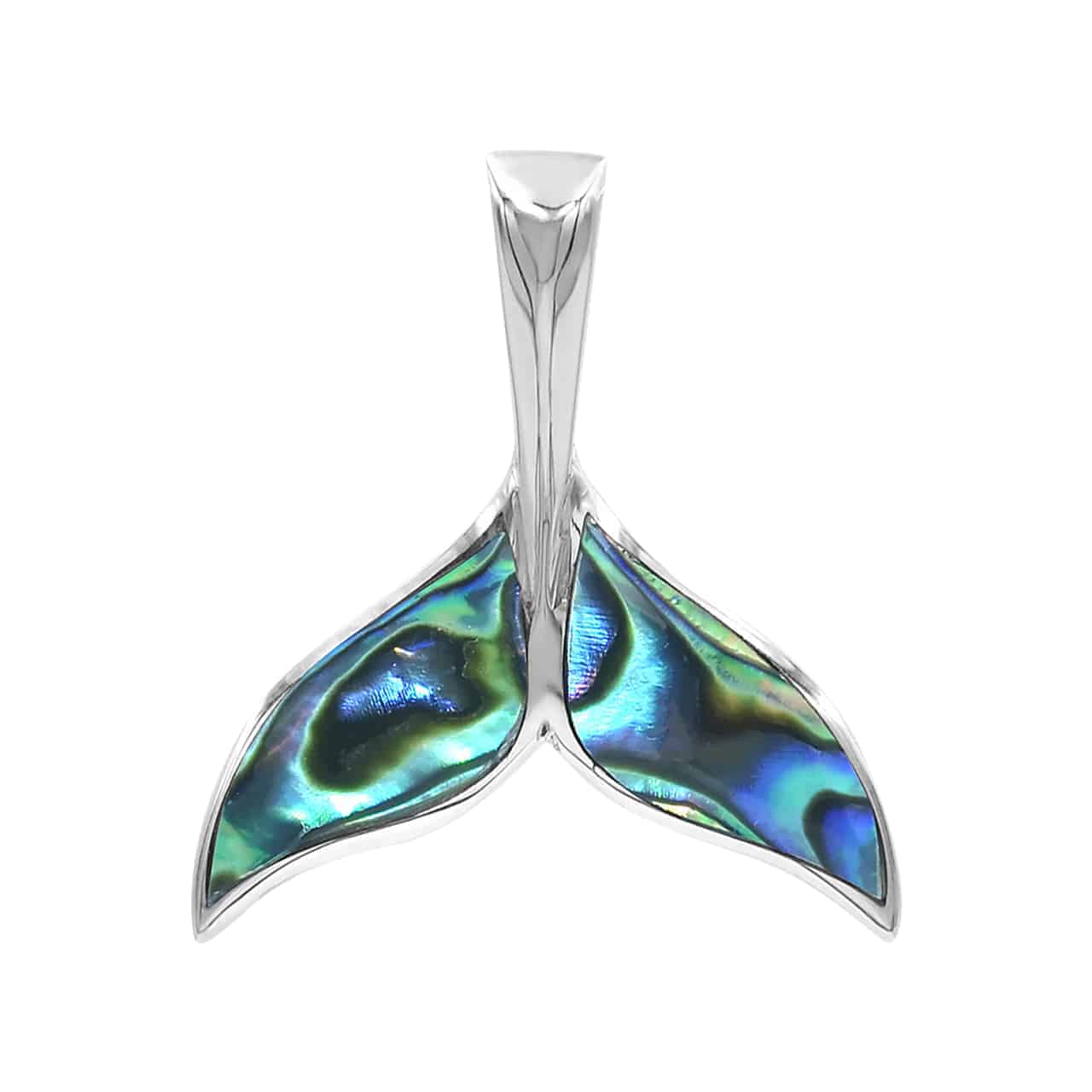 Starborn Abalone Whale Tail Pendant in Sterling Silver
