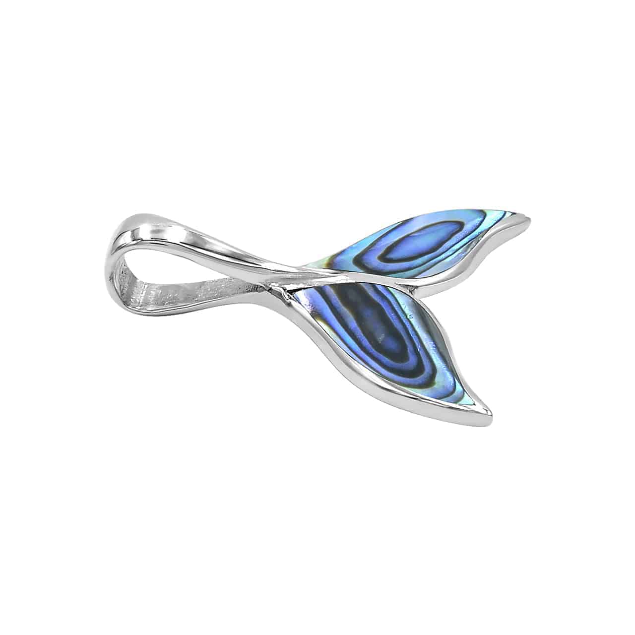 Starborn Abalone Whale Tail Pendant in Sterling Silver