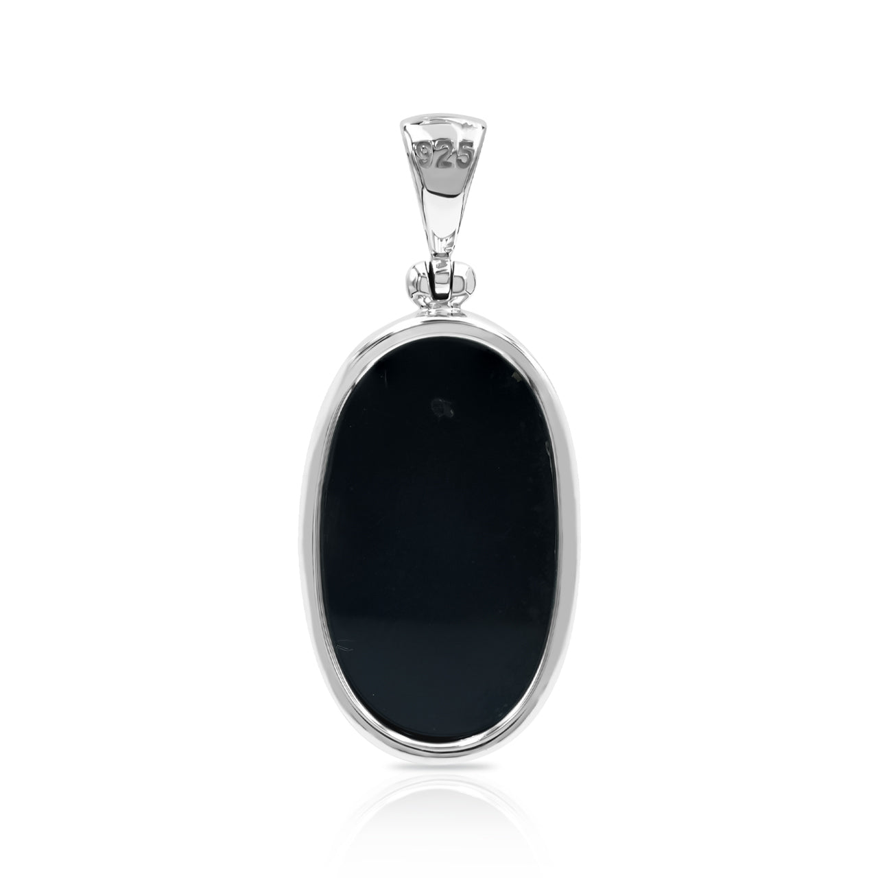 Starborn Faceted Abalone Shell Oval Pendant with Quartz Doublet in Sterling Silver