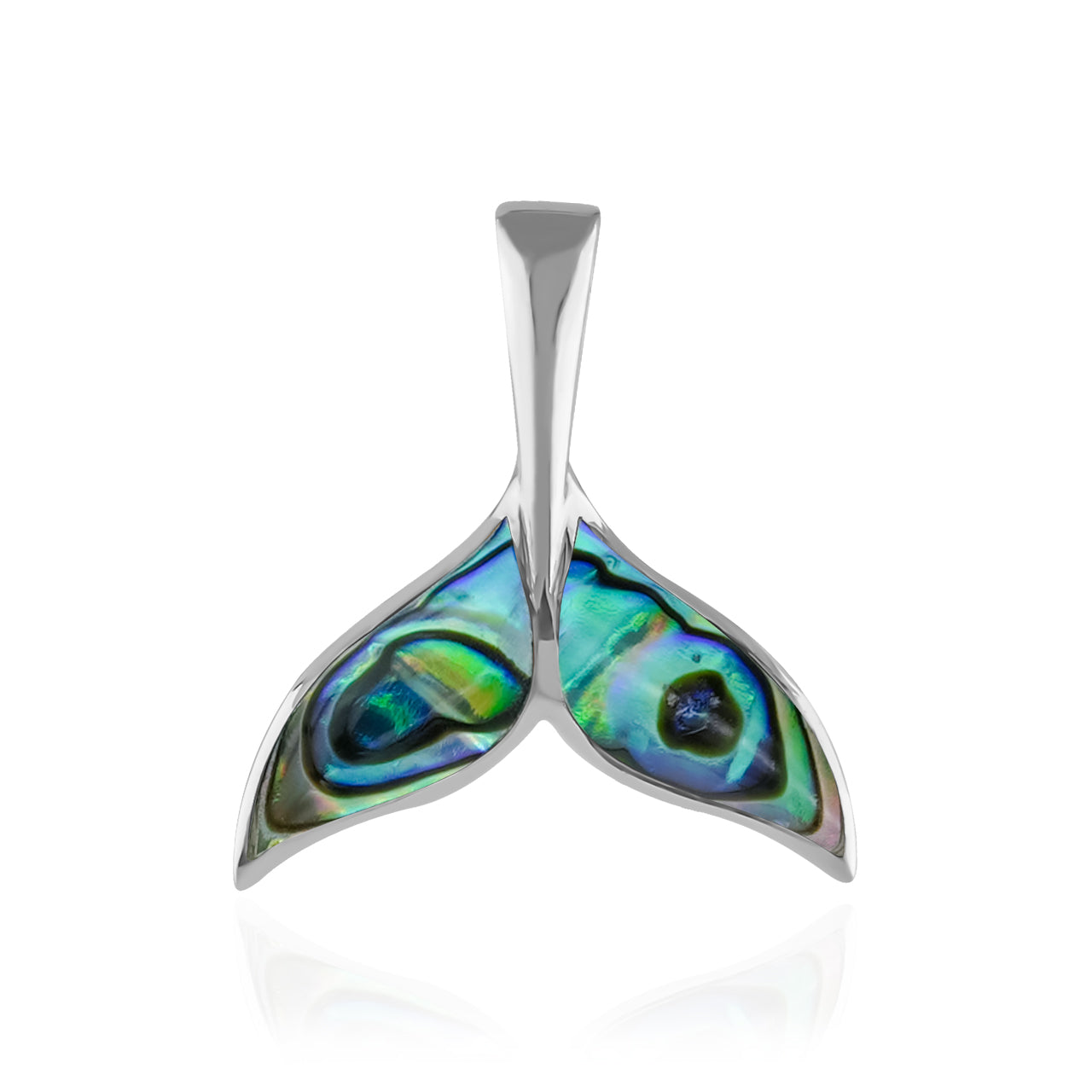 Starborn Abalone Whale Tail Pendant in Sterling Silver