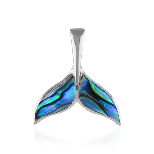 Starborn Abalone Whale Tail Pendant in Sterling Silver