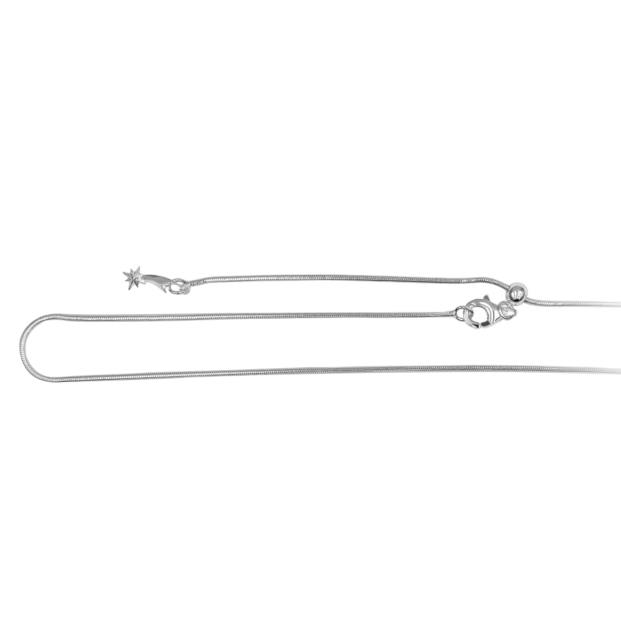 Starborn 22" Adjustable Sterling Silver Chain with Slide Ball – Box & Snake Styles