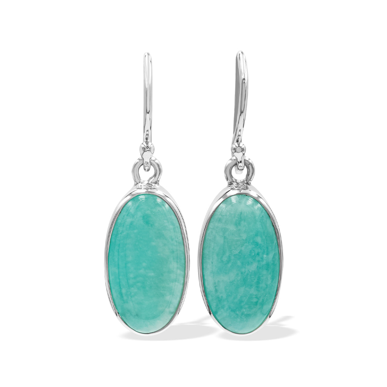 Starborn Amazonite Oval 18 x 10 mm Earrings in Sterling Silver