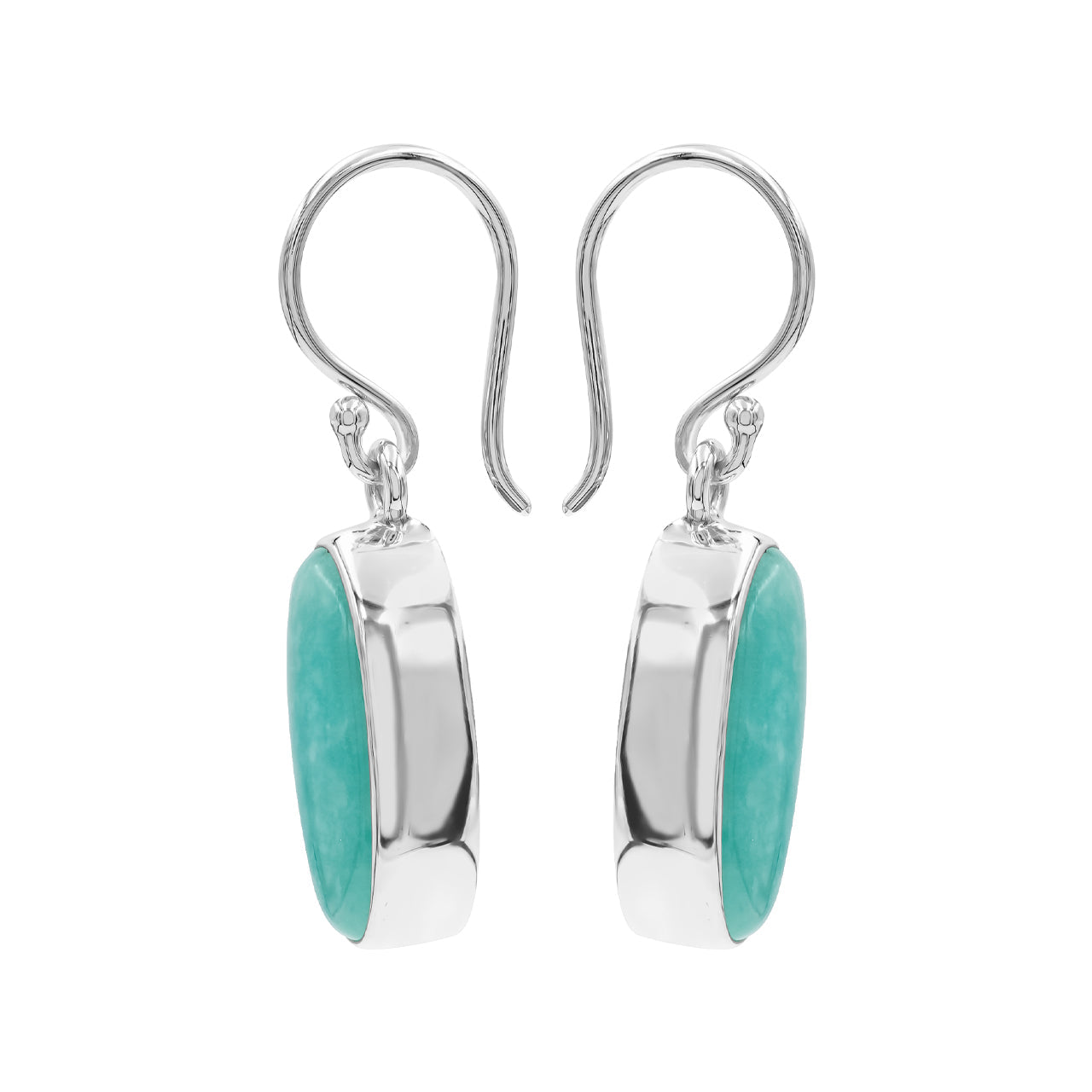 Starborn Amazonite Oval 18 x 10 mm Earrings in Sterling Silver