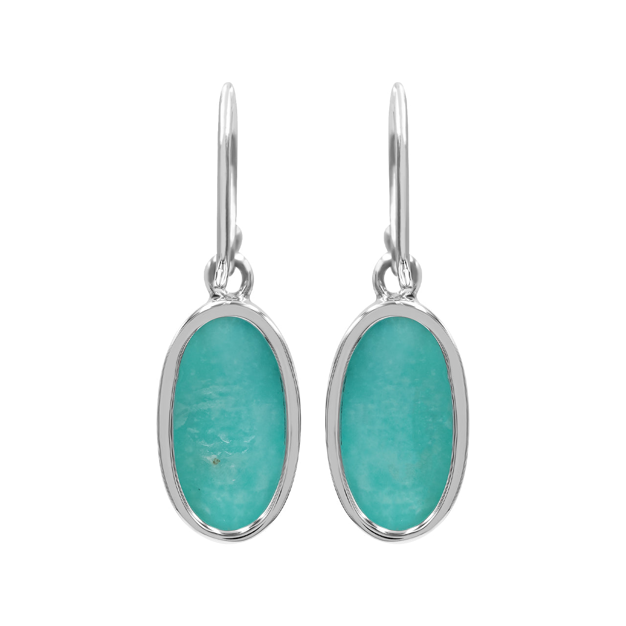 Starborn Amazonite Oval 18 x 10 mm Earrings in Sterling Silver