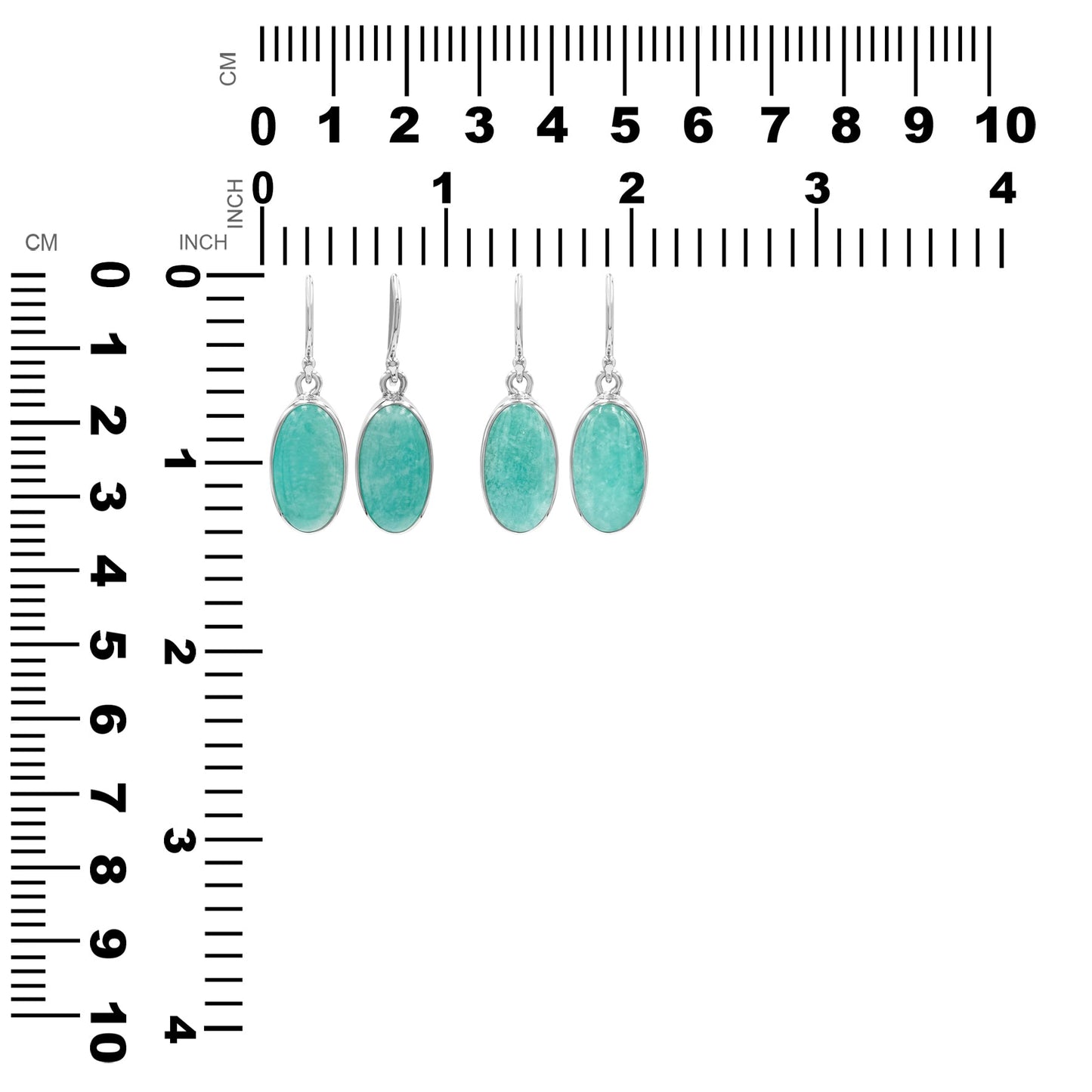 Starborn Amazonite Oval 18 x 10 mm Earrings in Sterling Silver