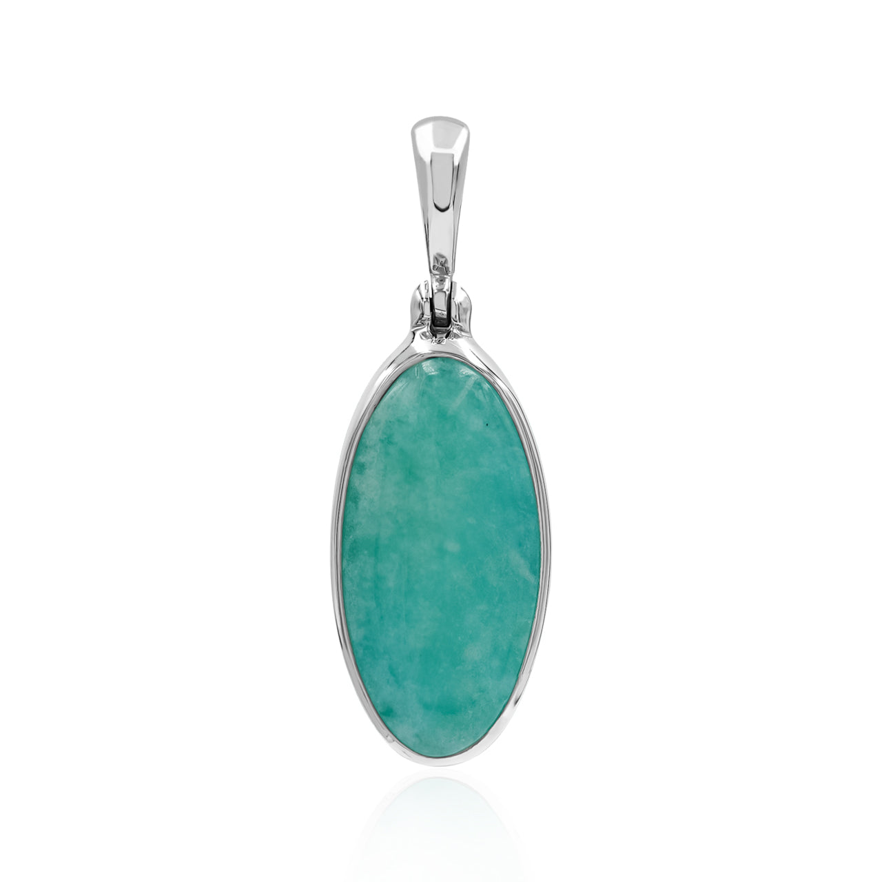 Starborn Amazonite Oval Pendant in Fine Sterling Silver