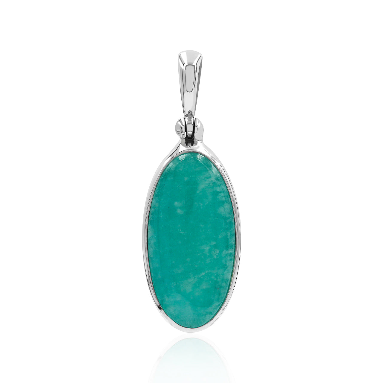 Starborn Amazonite Oval Pendant in Fine Sterling Silver