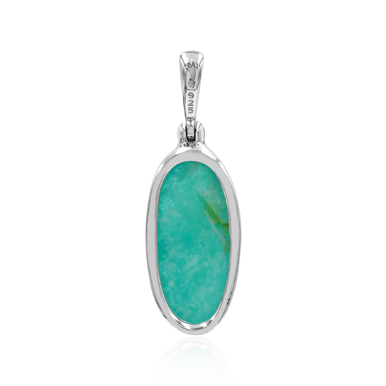 Starborn Amazonite Oval Pendant in Fine Sterling Silver