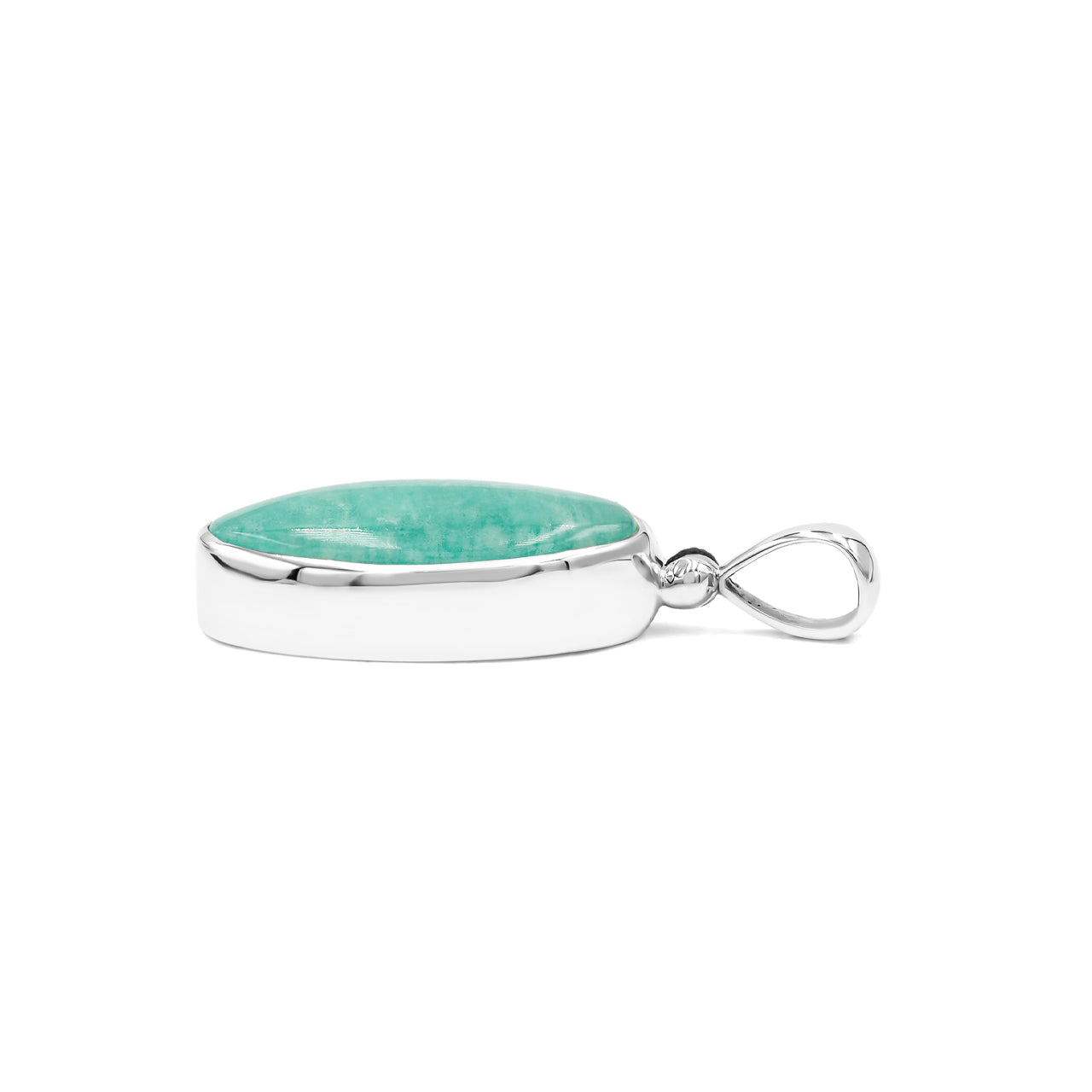 Starborn Amazonite Oval Pendant in Fine Sterling Silver