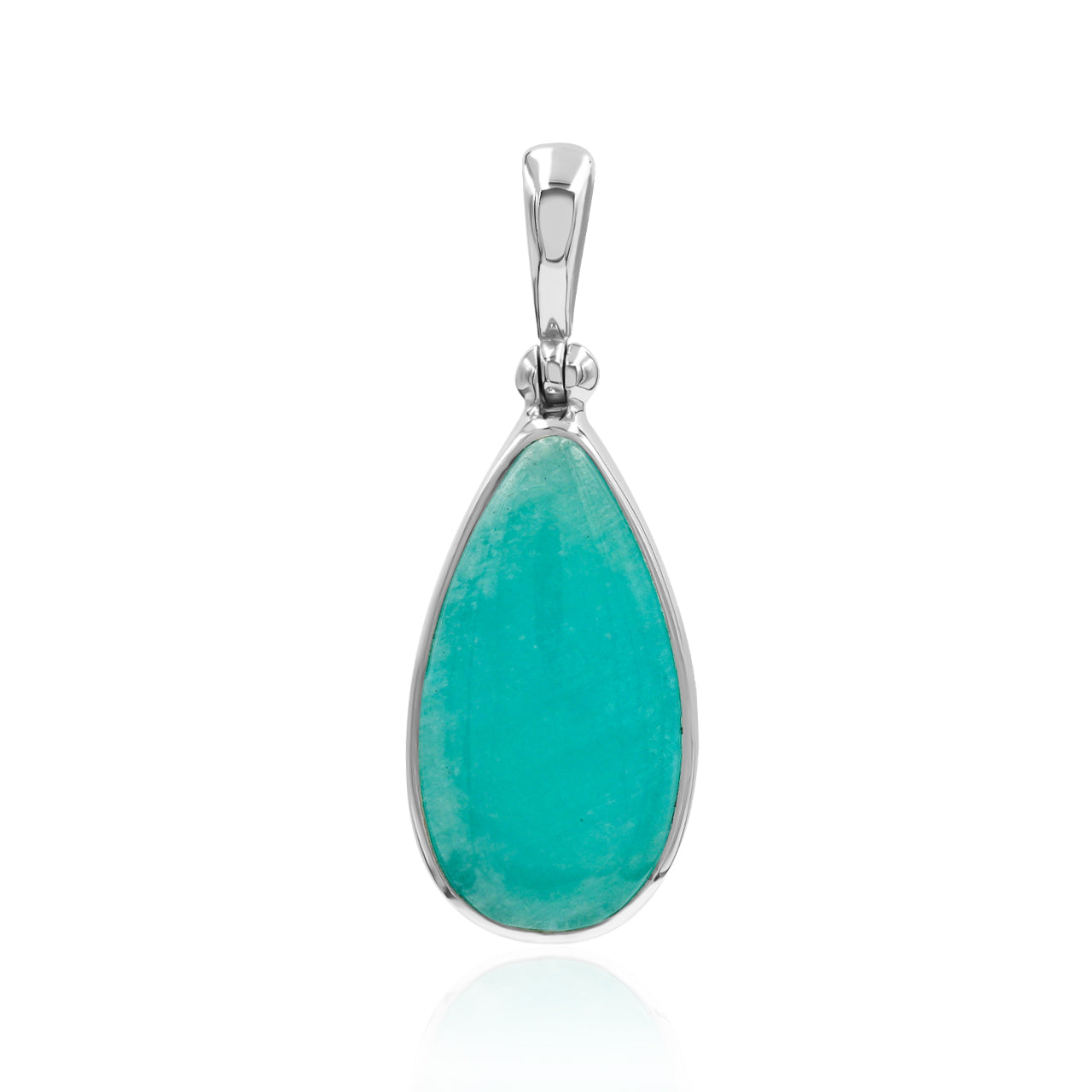 Starborn Amazonite Pear Pendant in Fine Sterling Silver